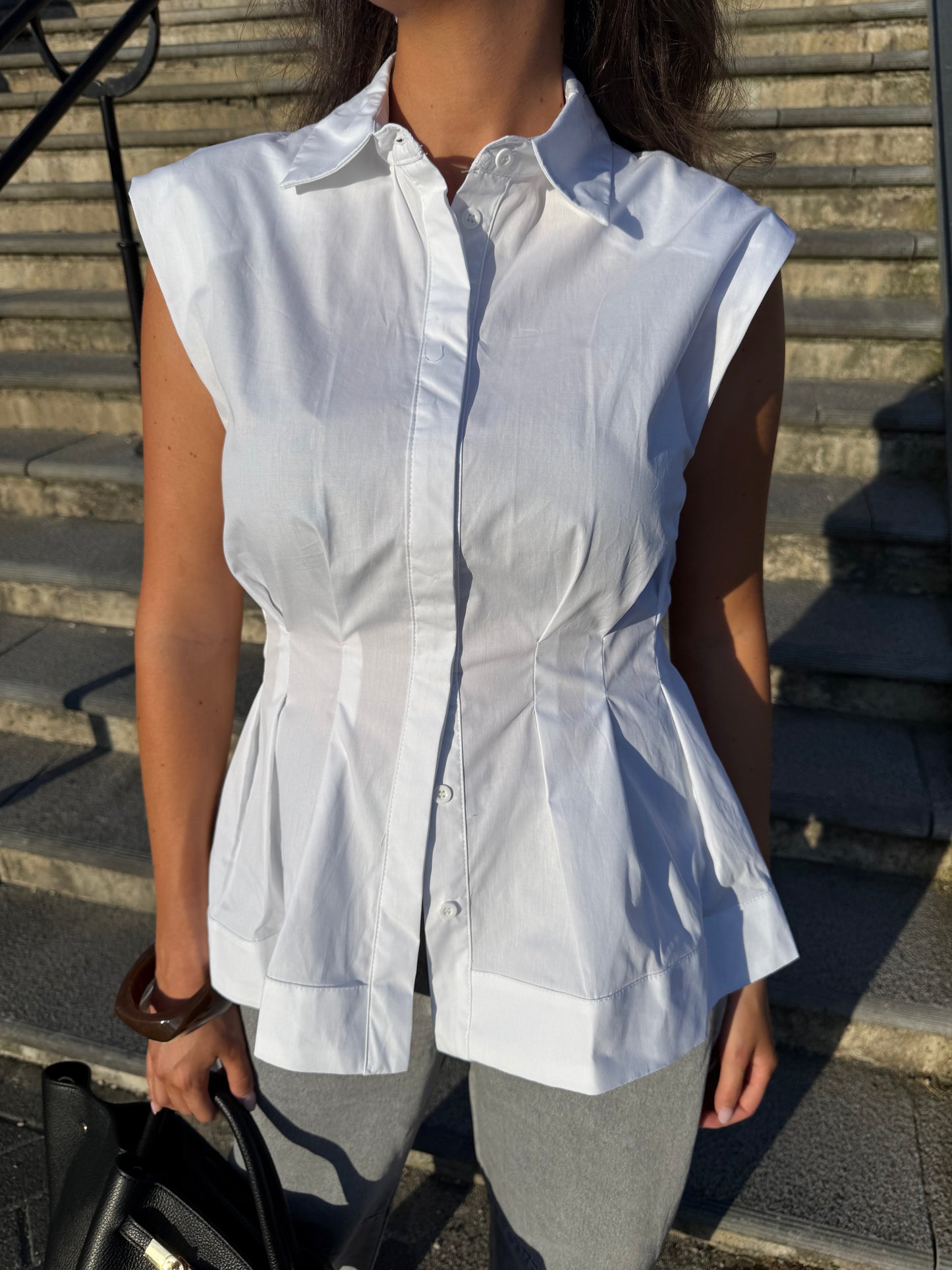 Getailleerde blouse - wit
