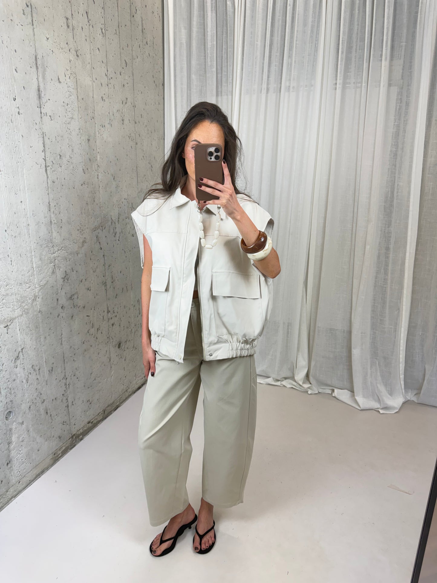 Nova bomber gilet - Licht beige