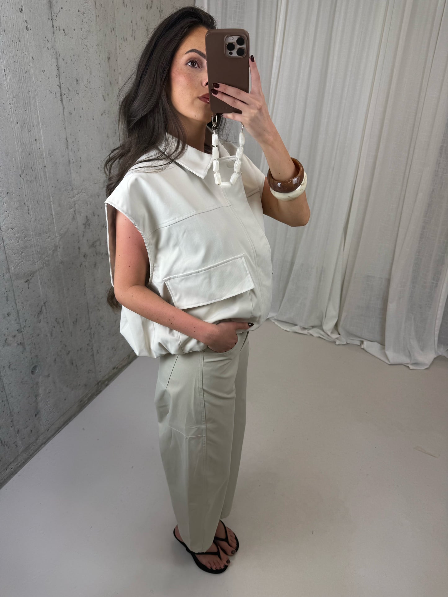 Nova bomber gilet - Licht beige