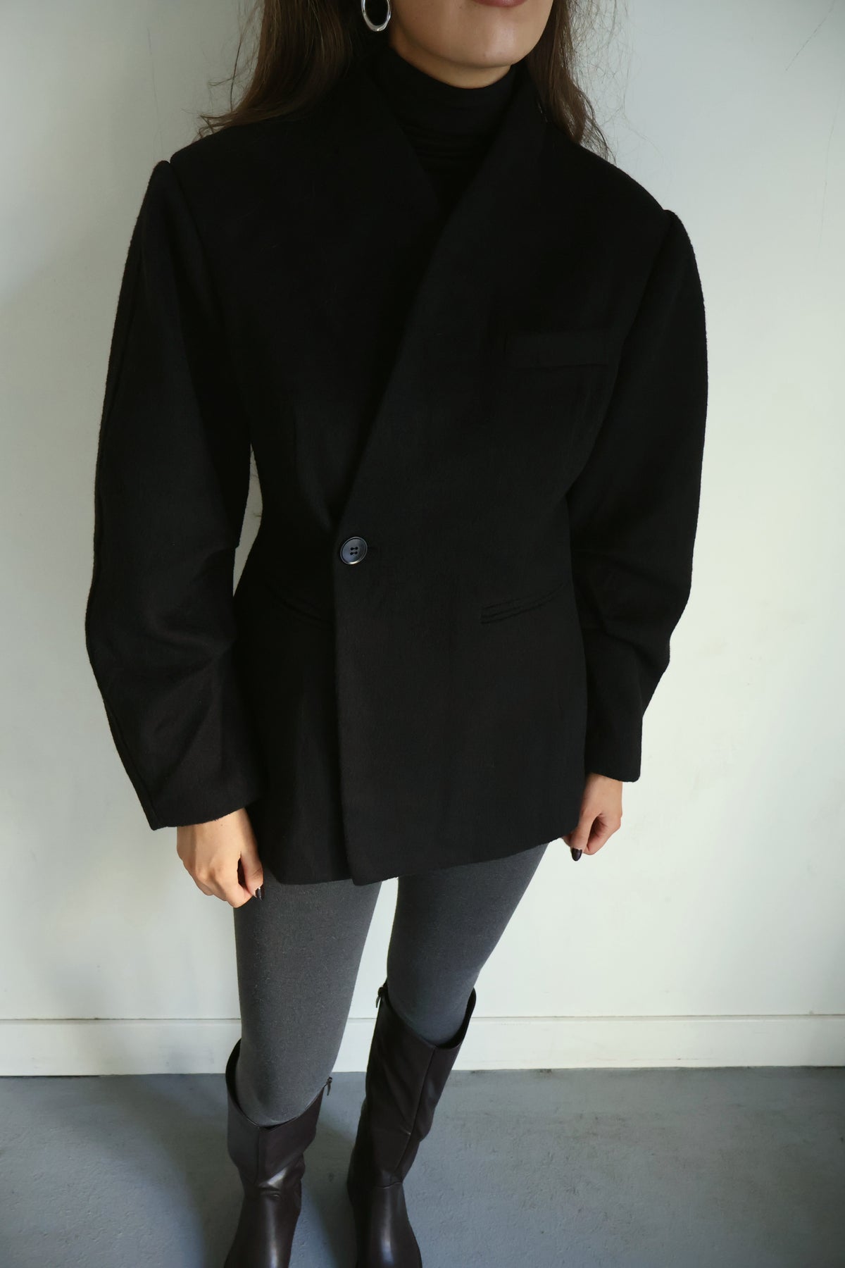 Blazer getailleerd ballon mouw - Zwart
