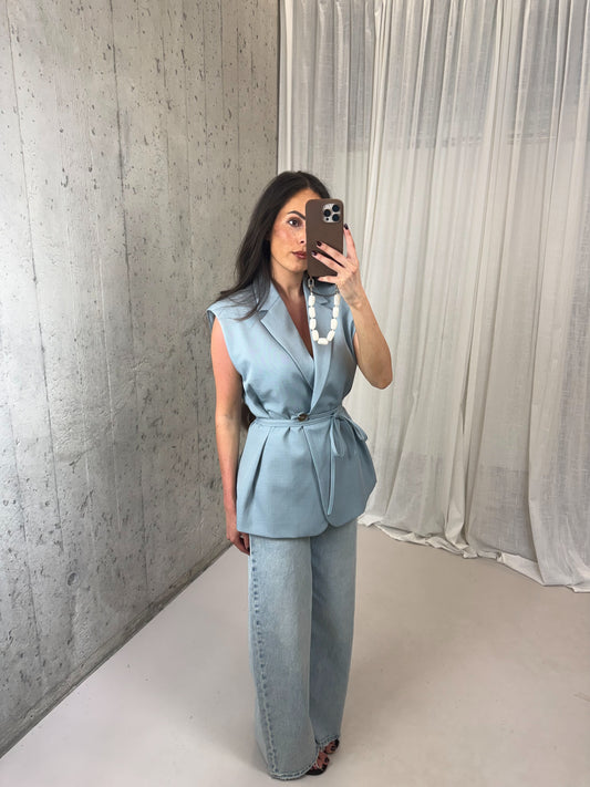 Gilet wikkel - Licht blauw