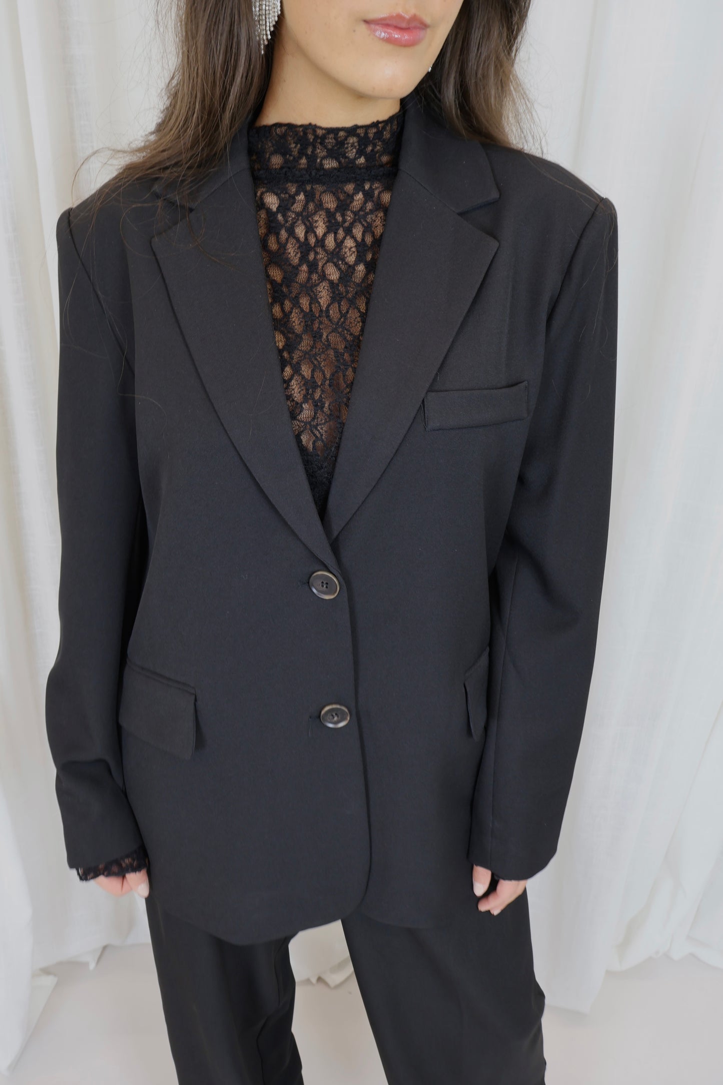 Blazer open rug - Zwart