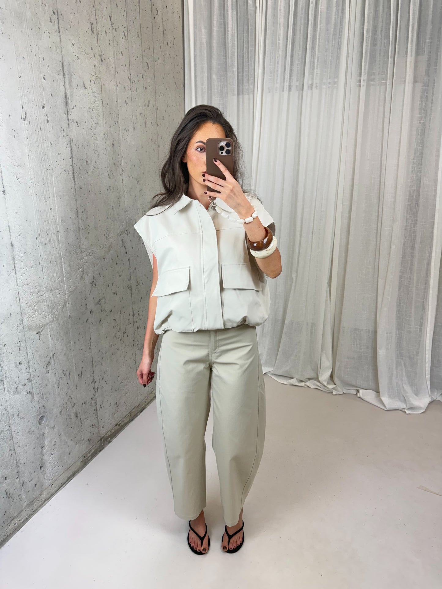 Nova bomber gilet - Licht beige