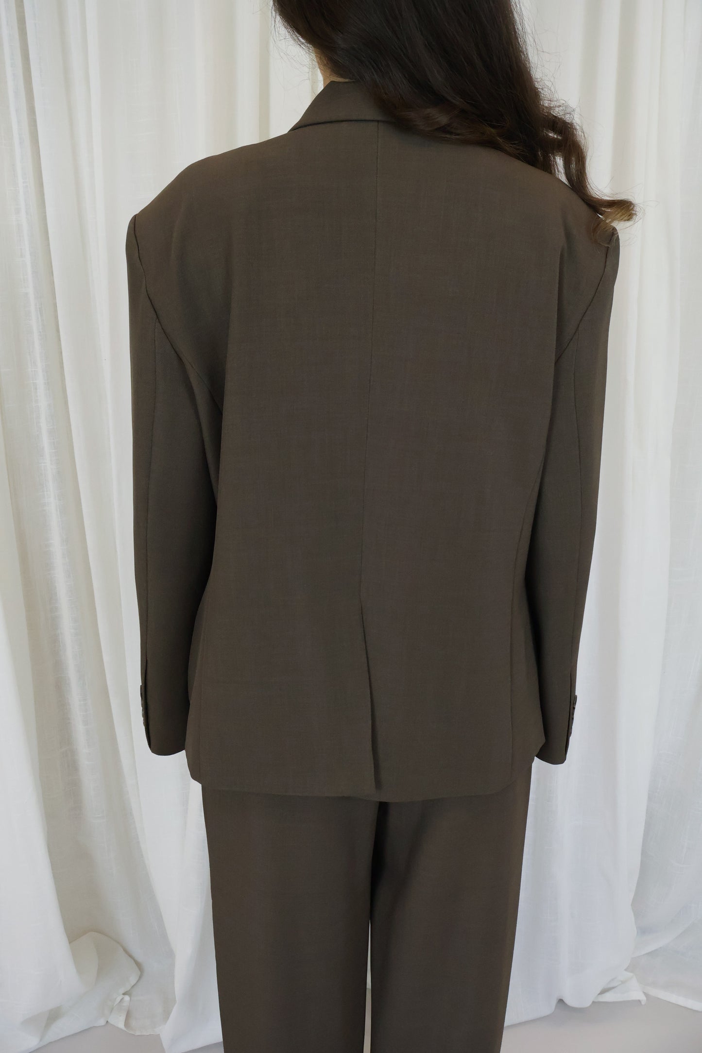 Blazer schuine sluiting - bruin