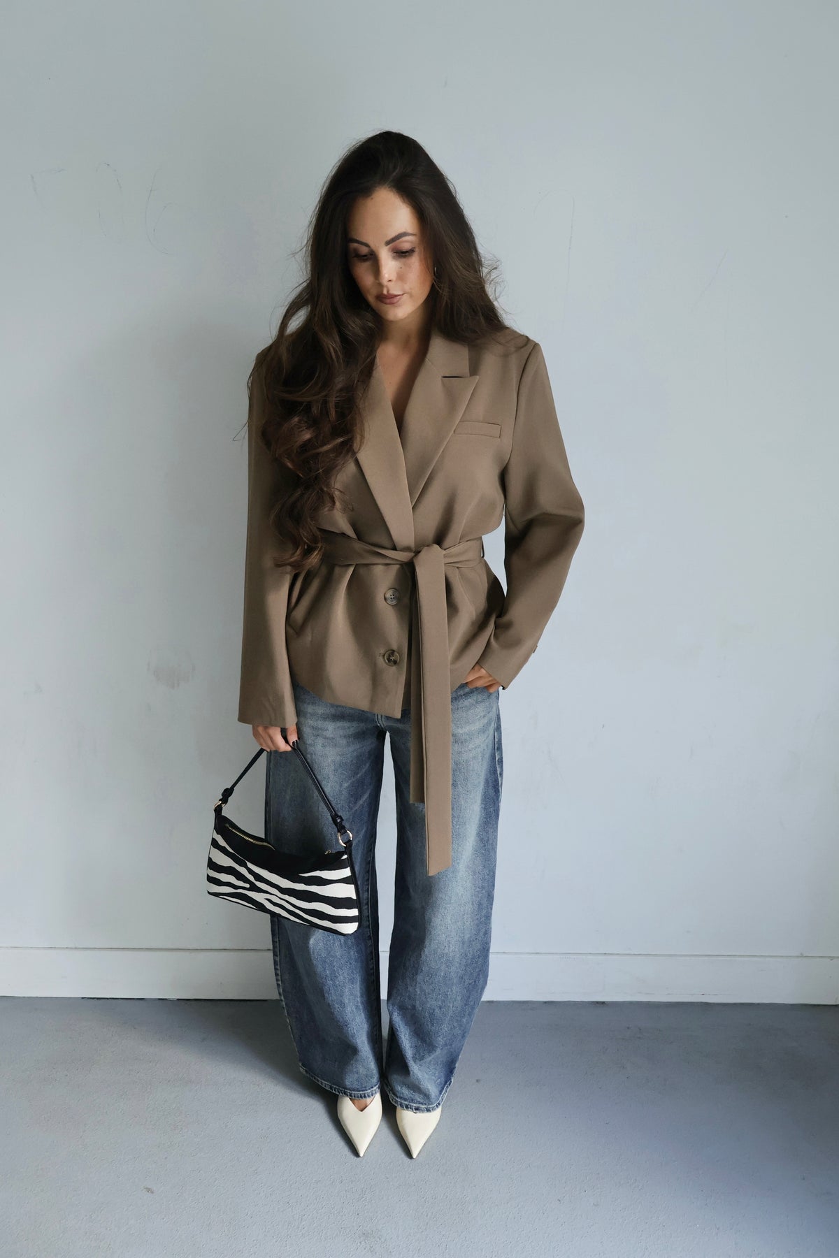 PRE ORDER Blazer met band - Camel