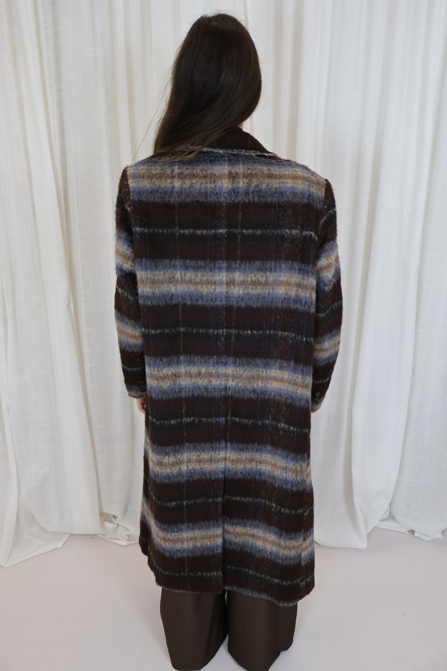 Lange jas met ruit - Bruin