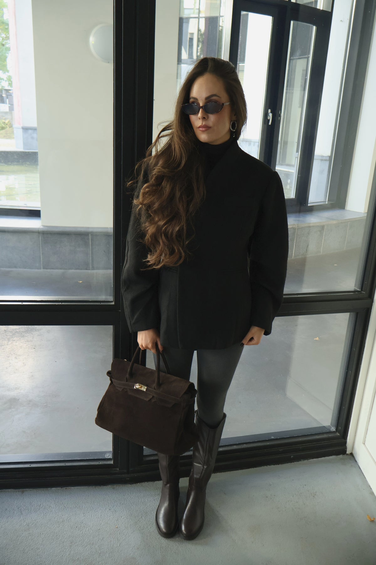 Blazer getailleerd ballon mouw - Zwart