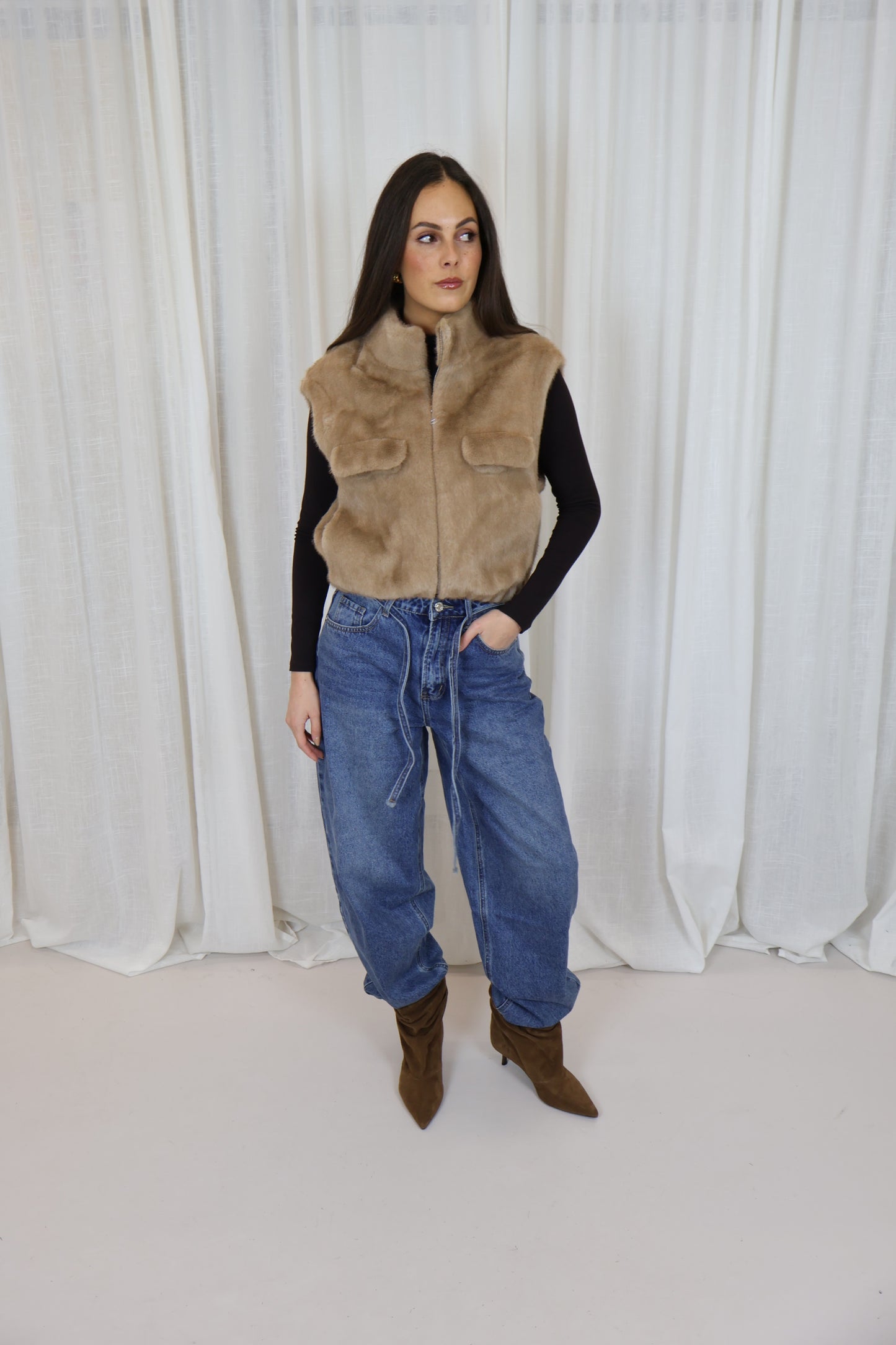 Fur gilet - Beige