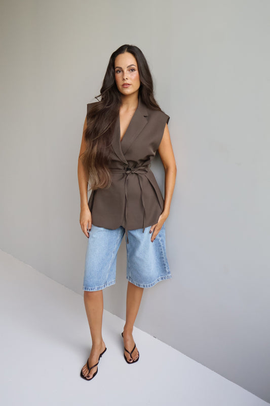Mouwloze Gilet - Bruin