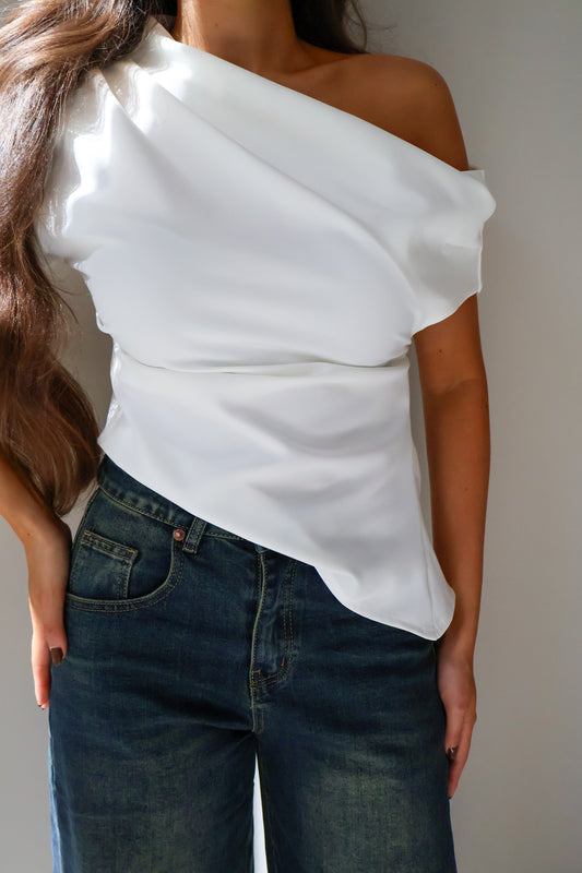 Off-Shoulder Top - Wit